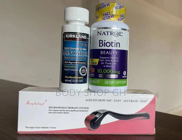 HAIRLOSS TREATMENT PACK(Minoxidil + Derma Roller +Biotin) · Photo 1