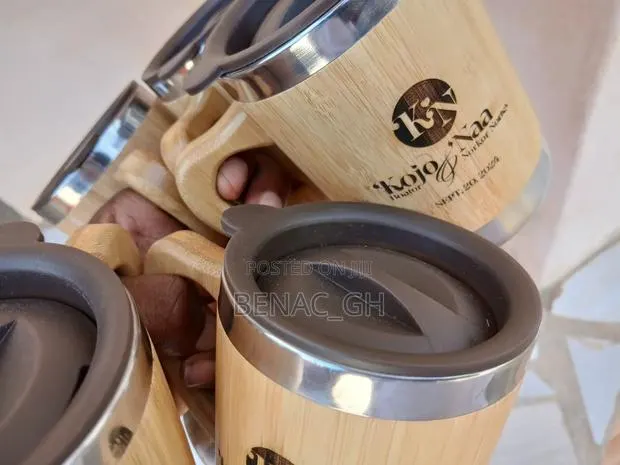 Bamboo Cups With Handles- Branded · Photo 1