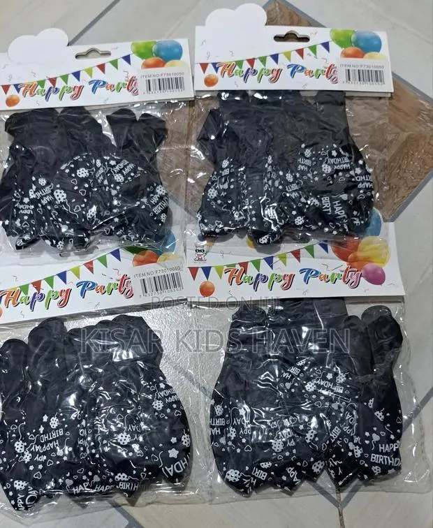 Black Balloons With Happy Birthday Written on It ( Price for 2 Packs) · Photo 1