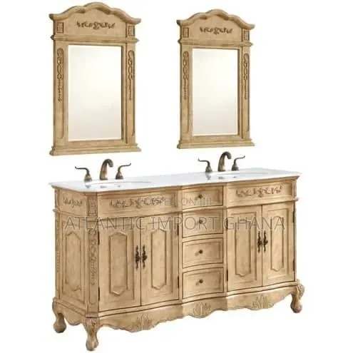 Elegant Lighting Danville 60” Luxury Vanity Sink Set | Antique Beige · Photo 1