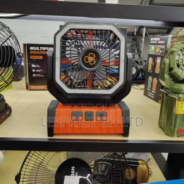 Multi-Purpose 4-Speed Rechargeable Fan With LED Light & Power Bank · Photo 1