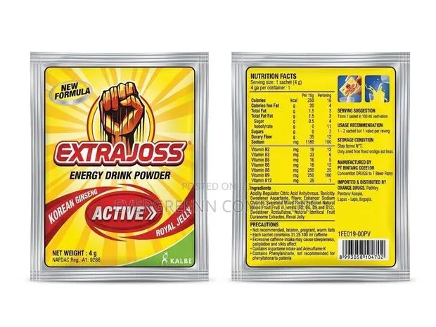 ExtraJoss Active Energy Drink Powder - Korean Ginseng & Royal Jelly, · Photo 1