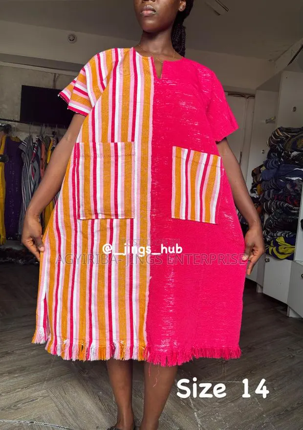 Ladies Smock Dresses in Strips · Photo 1