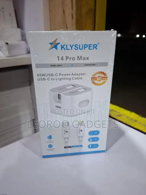 KLYSUPER 65W Fast USB C to Lightning Cable) · Photo 1