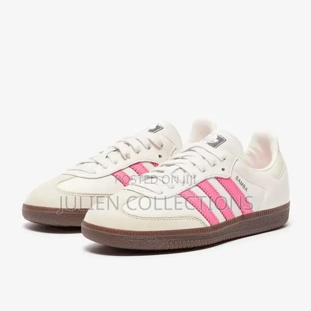 Adidas Samba Leather Pink and White · Photo 1