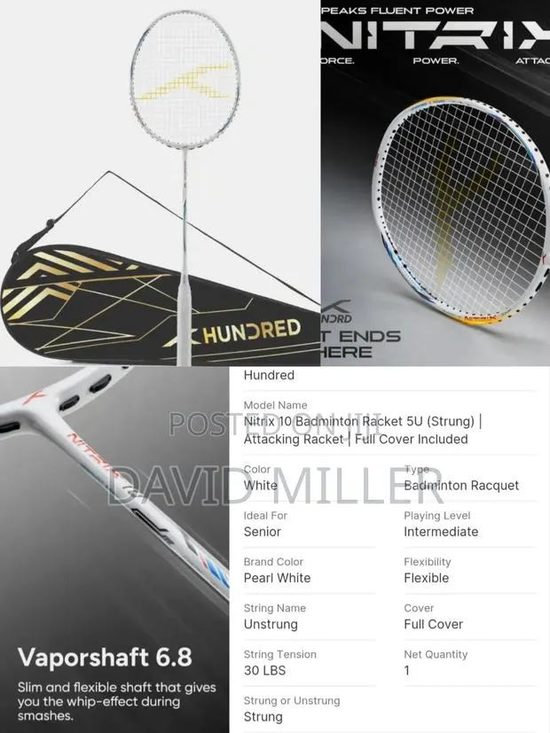 Badminton Racket Hundred Nitrix 10 · Photo 1