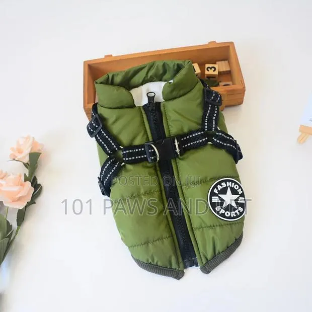 Dog Jacket W Harness,Cotton Warm Pet Coat · Photo 1
