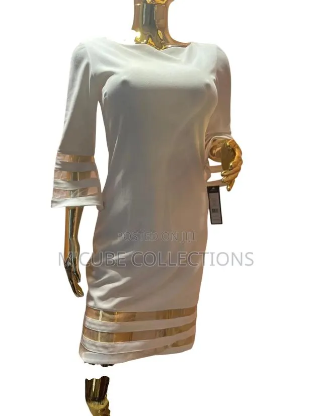 Ivory Cutout-Sleeve Sheath Dress · Photo 1
