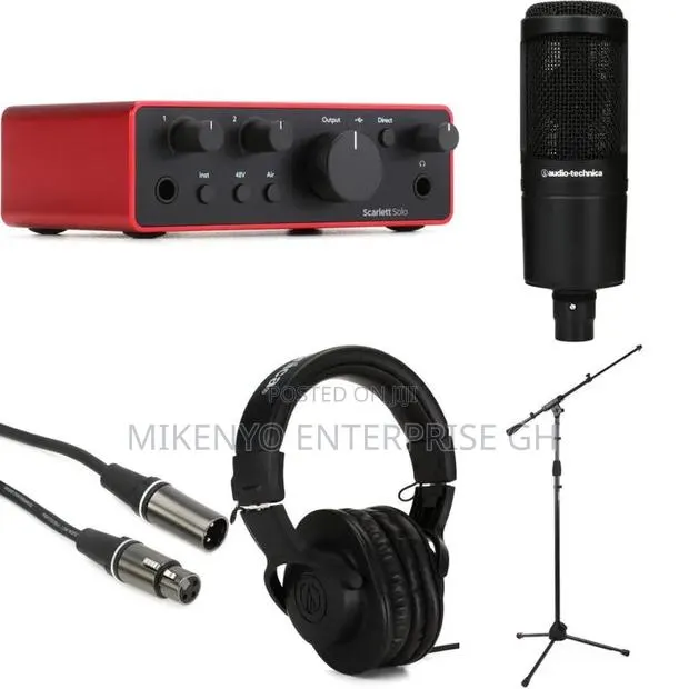 Focusrite Scarlett Solo 4th Gen AT2020 and M20x Studio Bundle Package · Photo 1