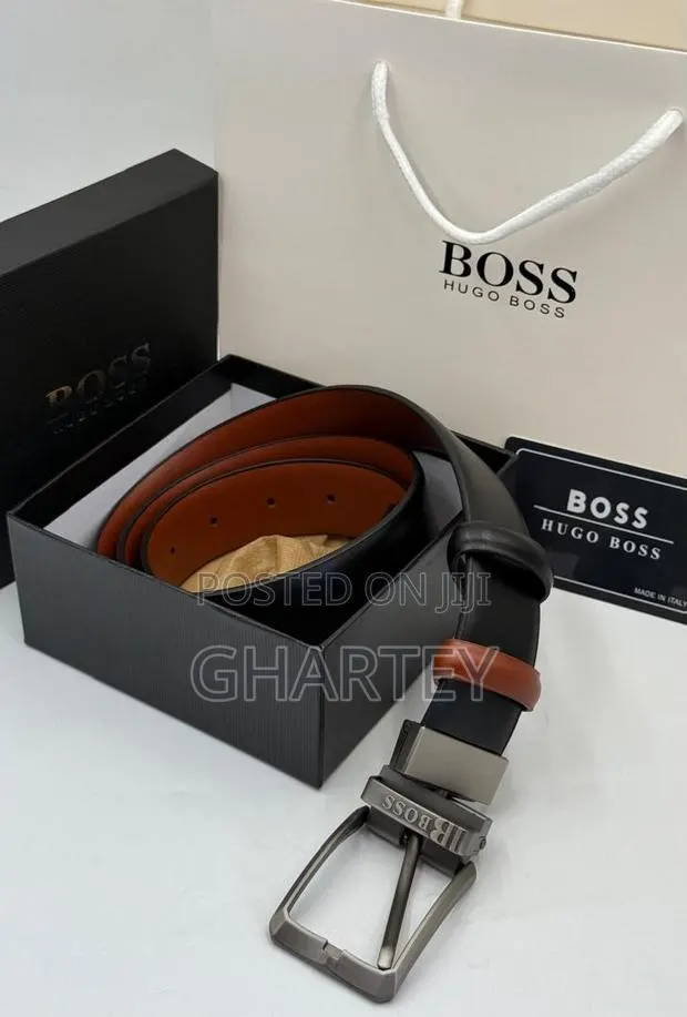 Boss Leather Reversible Belt in Box Neatly Packaged · Photo 1