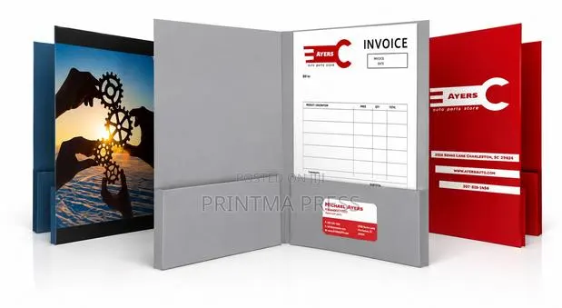 Custom Pocket Folders | Branded A4 Letter Size Presentation Folders · Photo 1