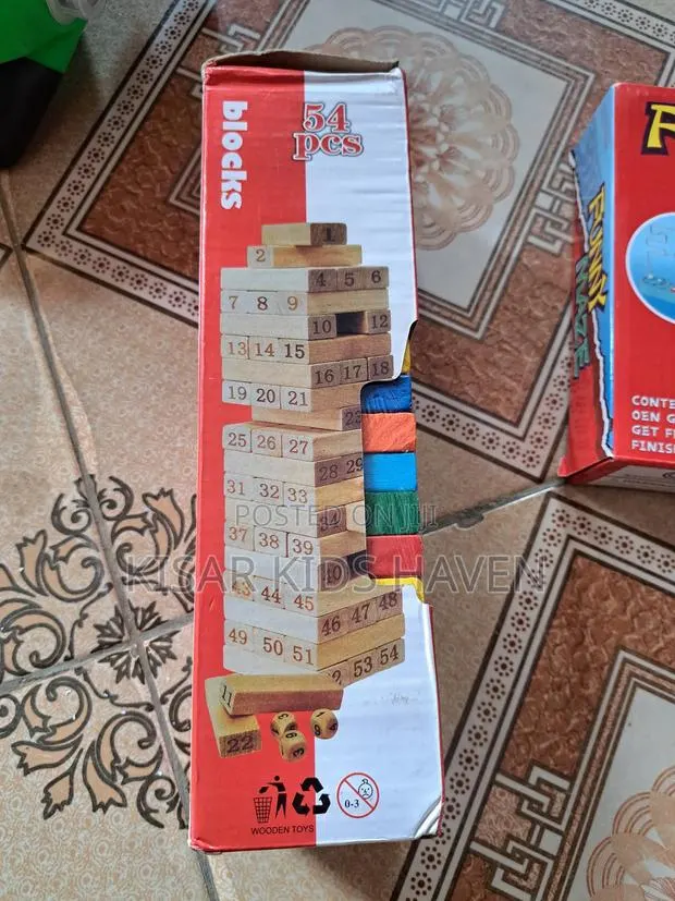 54pieces Colorful Jenga Game With Dice · Photo 1