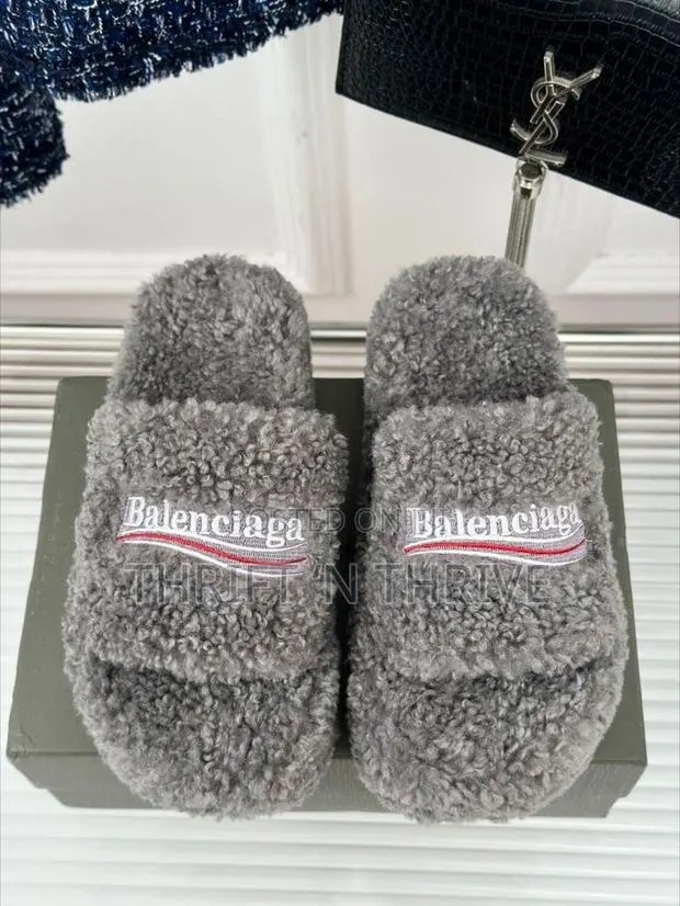 Balenciaga Political Campaign Furry Slides · Photo 1