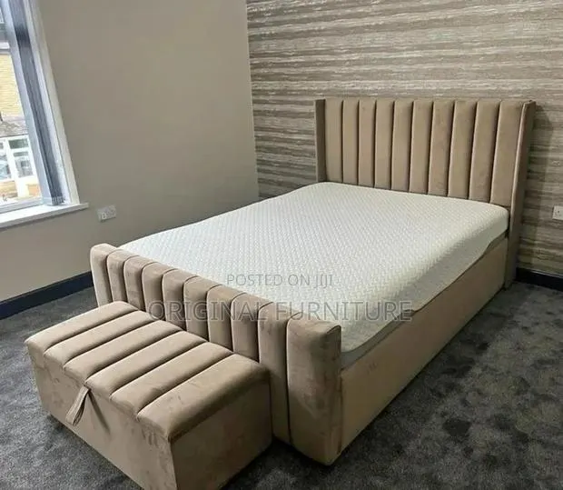 Double Bed Frame Mattress and Ottoman · Photo 1