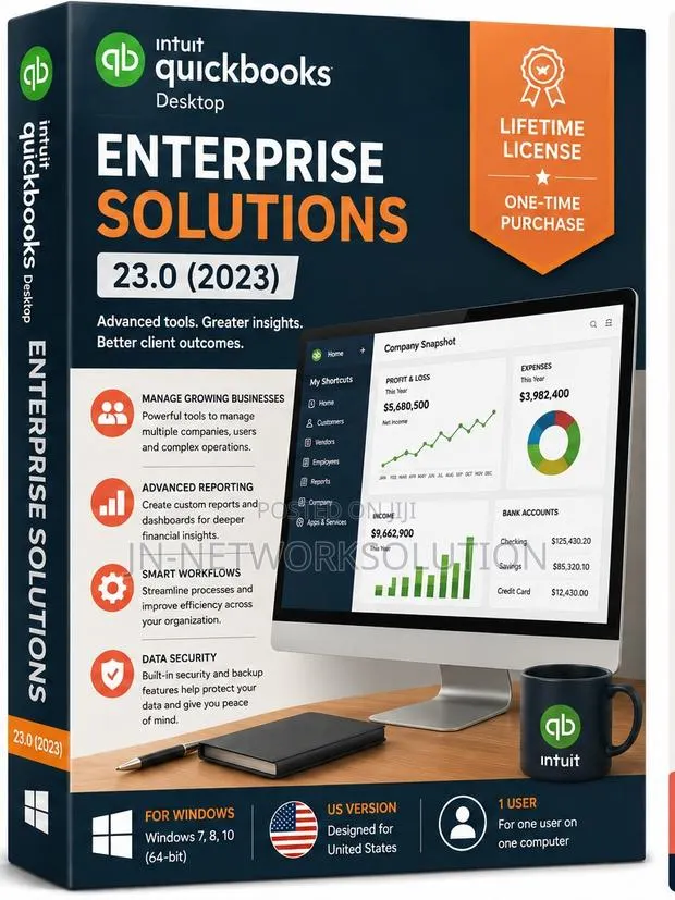 Intuit QuickBook Desktop Enterprise Solutions 23 5user (2023) Lifetime · Photo 1