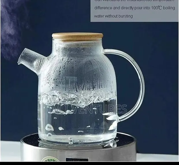 1.5l Durable Glass Kettle Teapot With Bamboo Lid · Photo 1