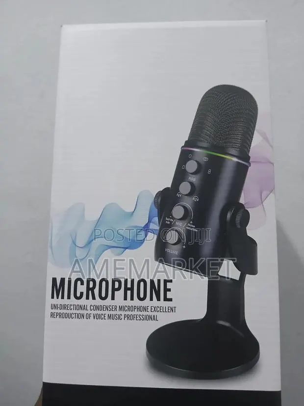 Usb Rgb Condenser Microphone With Stand Podcast, Streaming Recording · Photo 1