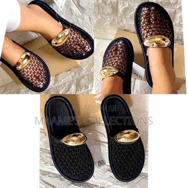 Zara Mesh Slip-on Flat Sandals / Slippers · Photo 1
