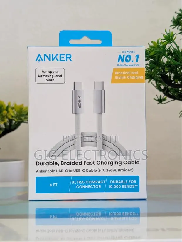 Anker Zolo USB C to USB C Cable, Full-Speed 240W Charging Cable 6Ft · Photo 1
