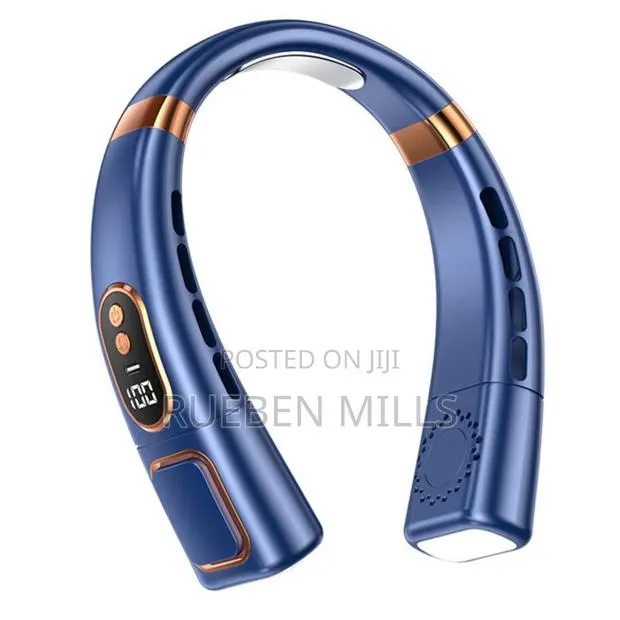 Blue Portable Super Endurance First Grade Fashion Neck Fan · Photo 1