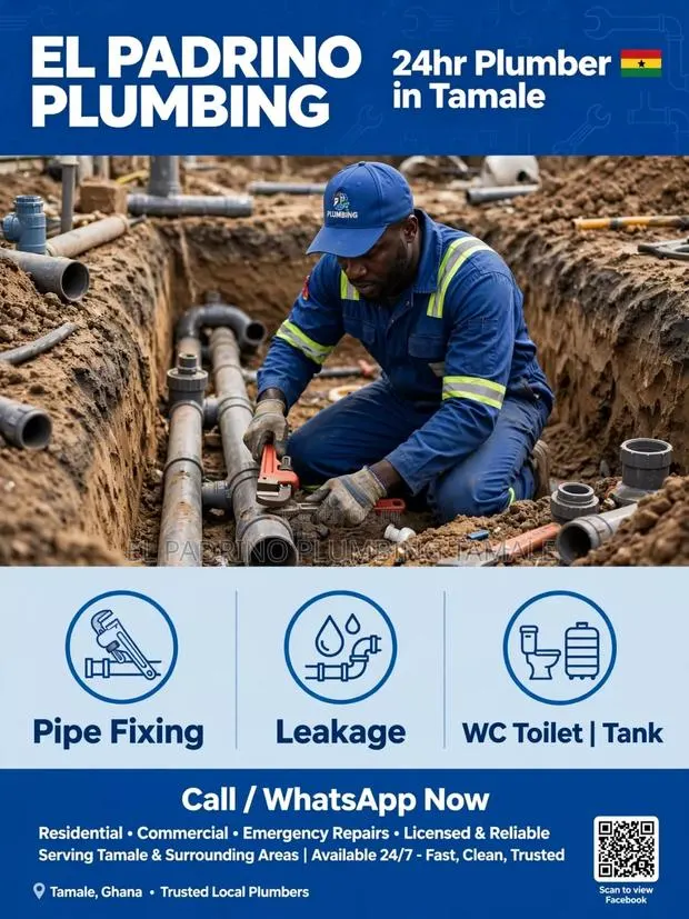 24hr El Padrino Plumbing Tamale- Pipe Fixing,leakages,WC Tank · Photo 1