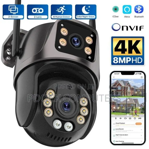 8MP 2 LENS Wireless Solar Camera Outdoor Battery IP, Iscee · Photo 1