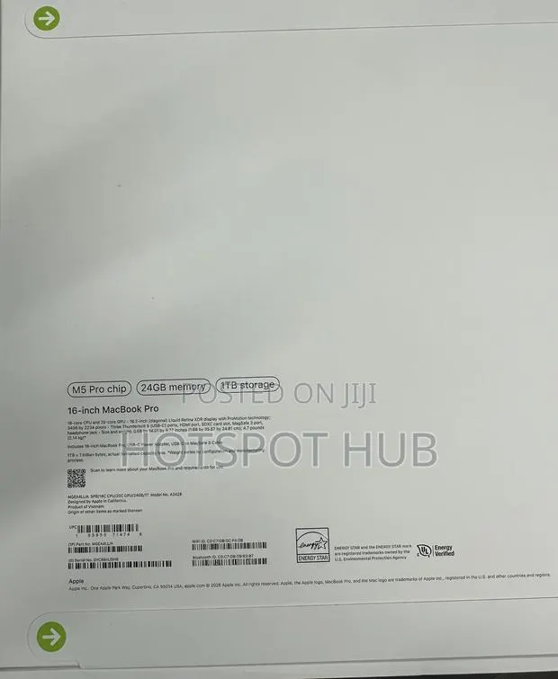 New Laptop Apple MacBook Pro 2026 M5 Pro 24GB Apple M5 Pro SSD 1T · Photo 1