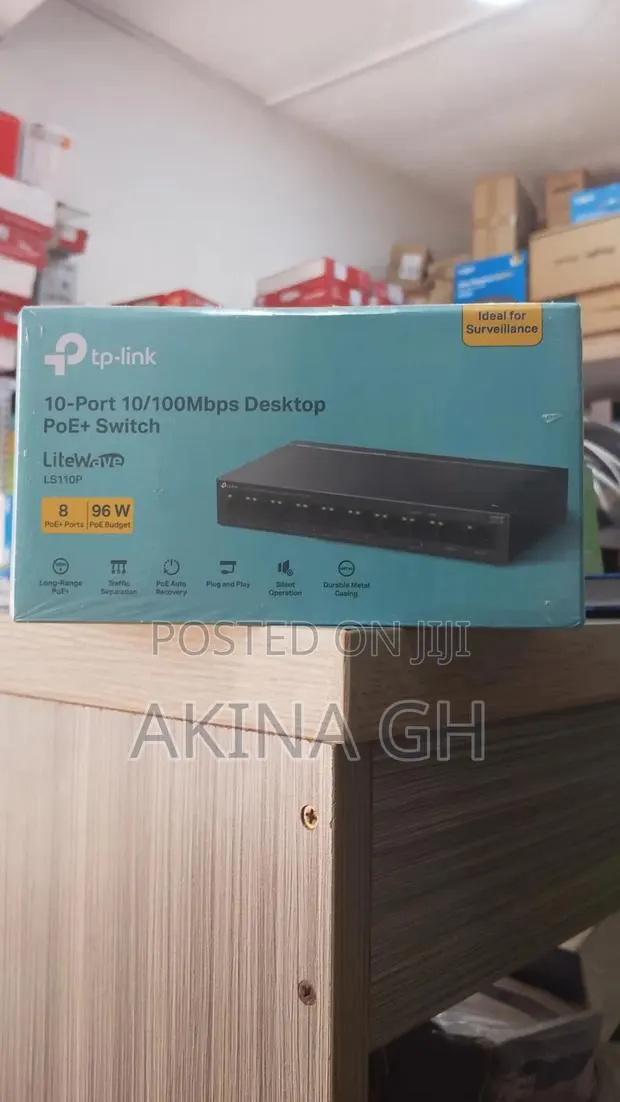 Tp Link 10 Port 10/100mbps Desktop Poe+ Switch/Ls110 · Photo 1