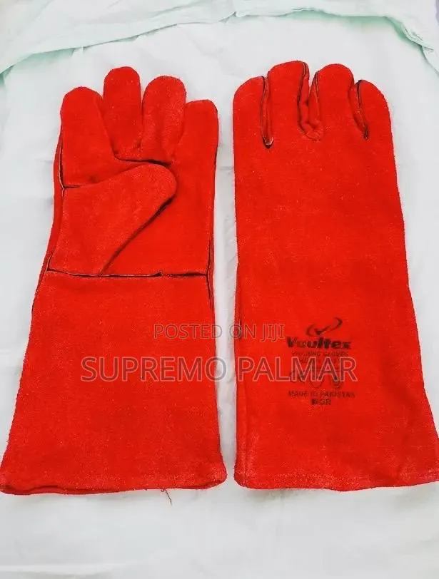 Heat & Spark Resistant Red Leather Safety Gloves - Welding Gloves · Photo 1