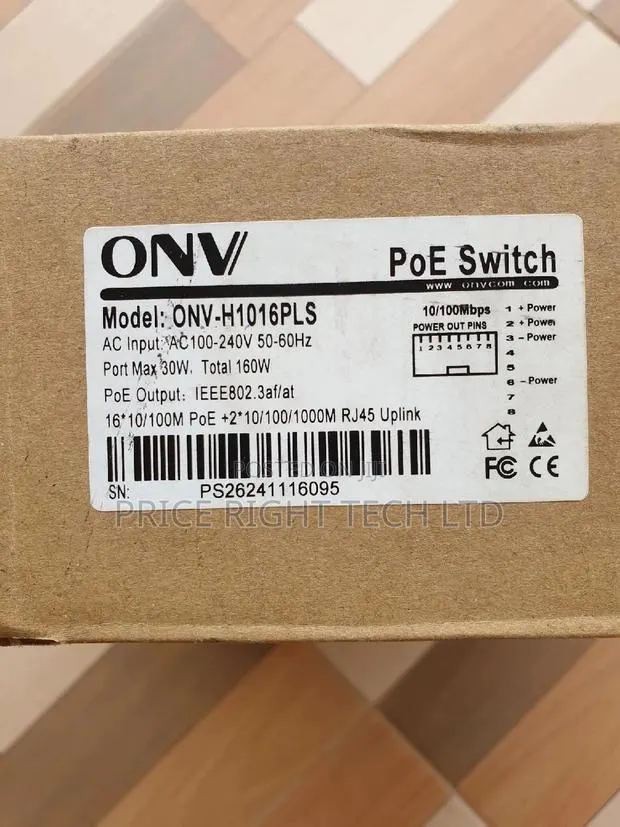 Brand New Onv-H1016pl Gigabit Uplink Poe Switch 16 Port · Photo 1