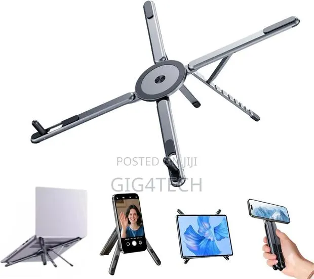 Universal Aluminium Alloy Folding Stand for Laptop Phone and Tablet · Photo 1