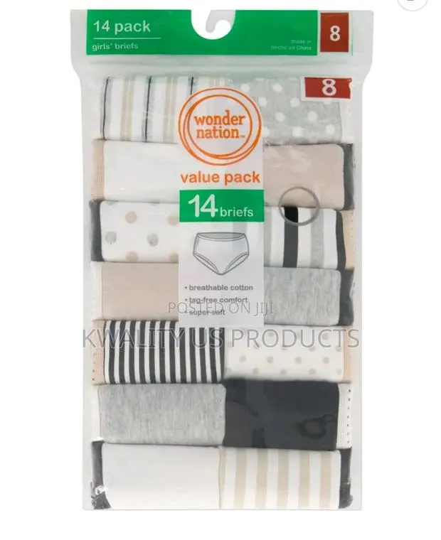Wonder Nation Girls Cotton Briefs - 14 Pack - 14-16 Years · Photo 1