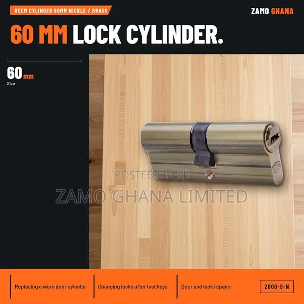 Ucem Cylinder 60Mm Nickle / Brass - 2000-S-N · Photo 1
