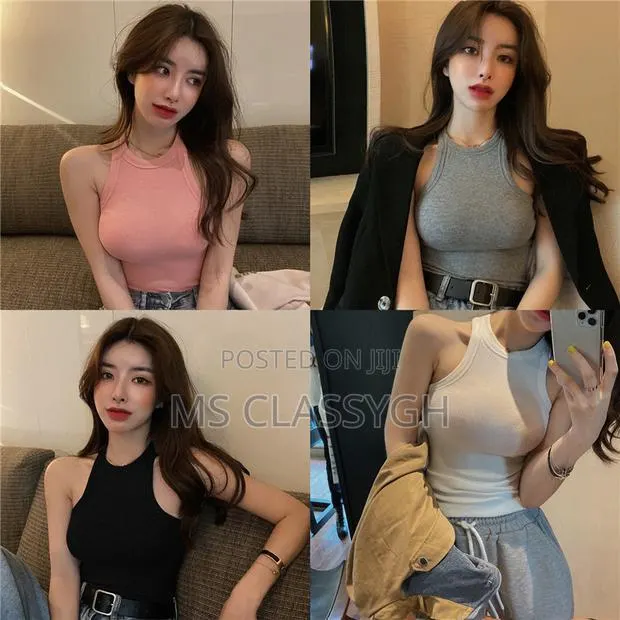 Tank Tops Neck Summer Basic Casual Sports Vest Off Shoulder · Photo 1