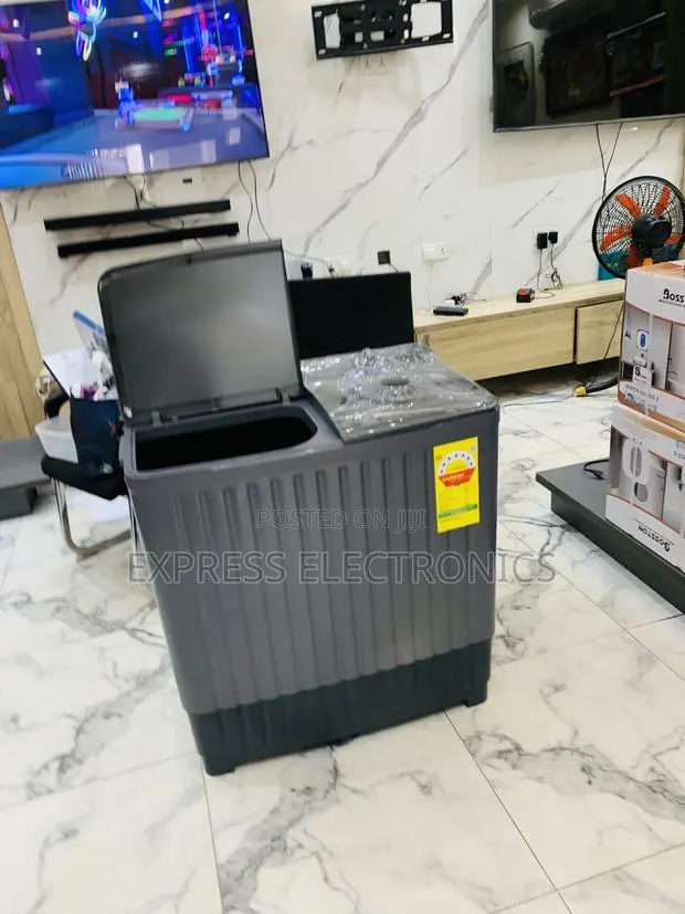 Nasco Semi Automatic Washing Mac 8kg Topload Twintub Black. · Photo 1