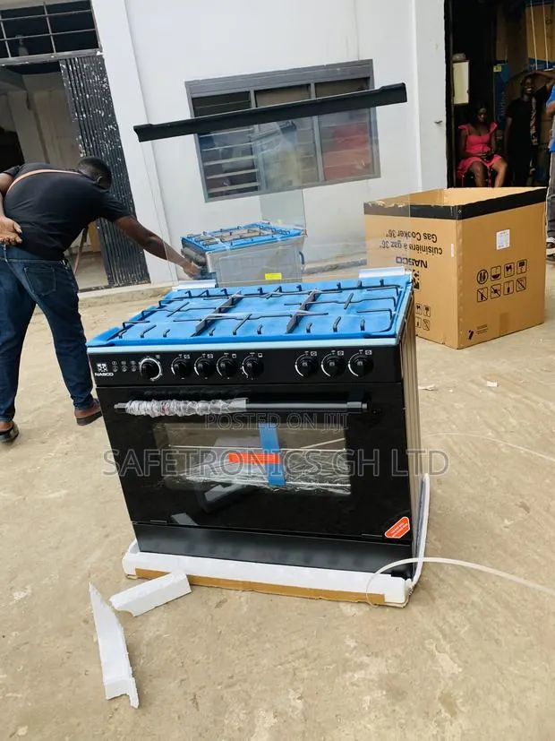 Grab Quality Nasco 90×60 5 Burner Gas Cooker W/ Grill Black · Photo 1