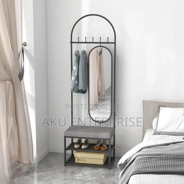 Metal Coat Rack With Shoe Bench and Hook, 4 in 1 Entryway Hall Tree · Photo 1