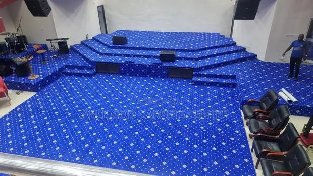 High Quality Blue Woolen Carpet With Modern and Circular Design/Fluffy · Photo 1
