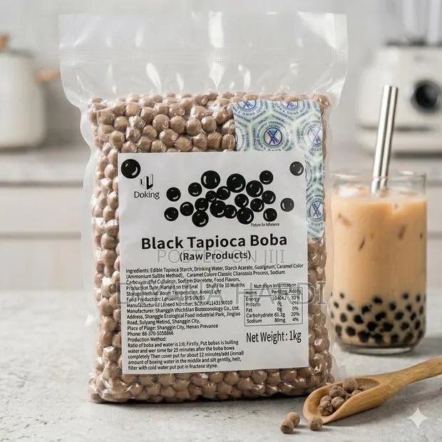 Premium Doking Black Tapioca Boba Pearls (1kg) · Photo 1