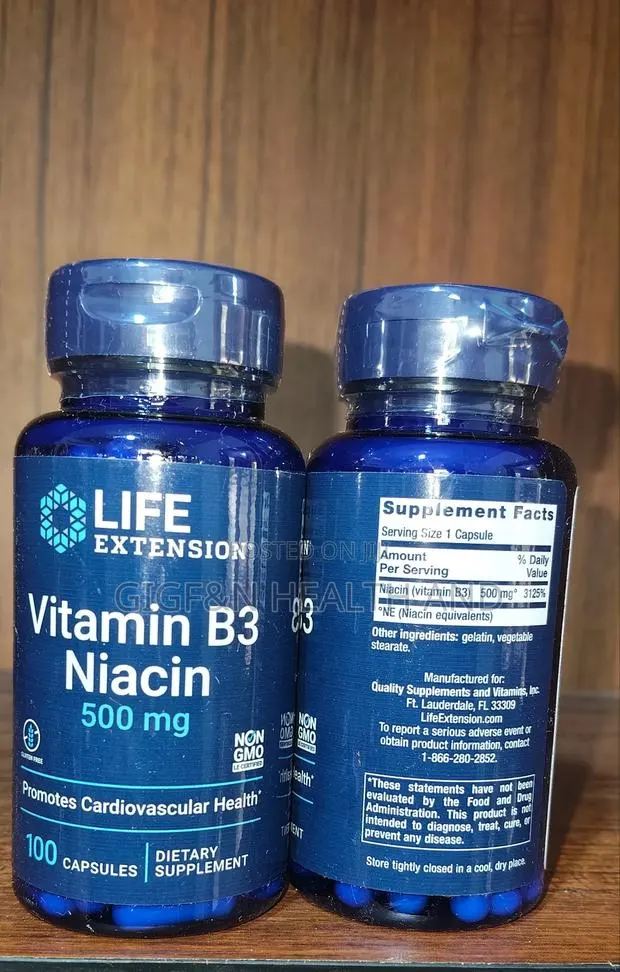 Vvitamin B3, Nacin, 500mg 100 Capsules ( Heart Health) · Photo 1