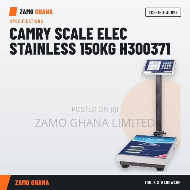 Camry Scale Elec Stainless 150Kg H300371 - TCS-150-JC62Z · Photo 1
