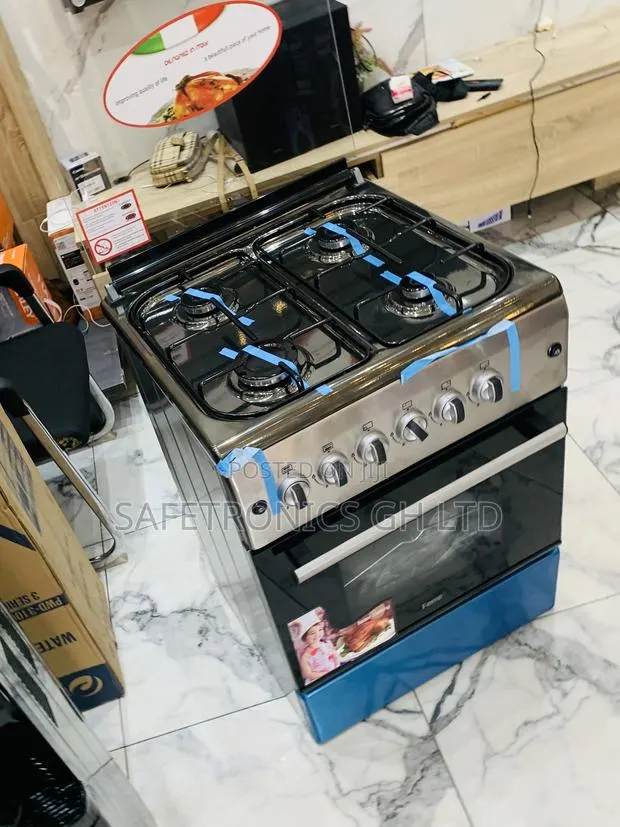 Secure Grey Volcano Ferre 50x60 Gas Cooker – New Line, 4 Burners · Photo 1