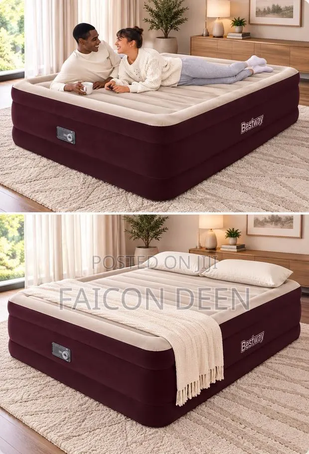 Modern Automatic Inflatable Double Air Mattress With an Inbuilt Pump · Photo 1