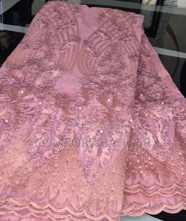 Elegant Onion Pink French Net Lace · Photo 1