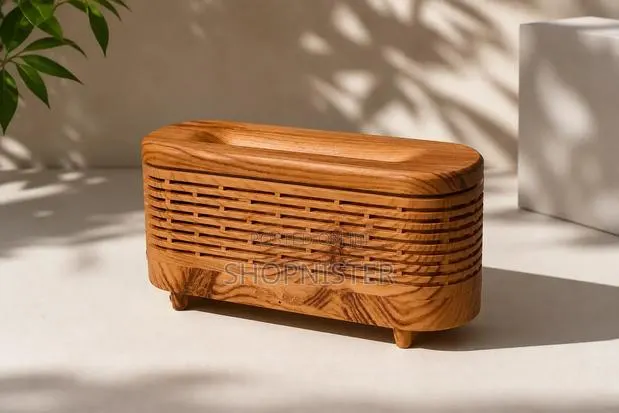 Premium Flame Effect Aroma Diffuser – Luxury Wooden Design · Photo 1