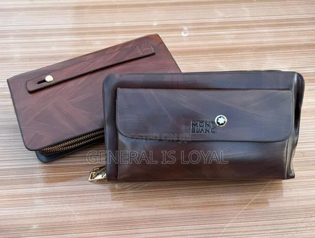 Leather Mont Blanc Men’S Hand Cluth Double Zip · Photo 1