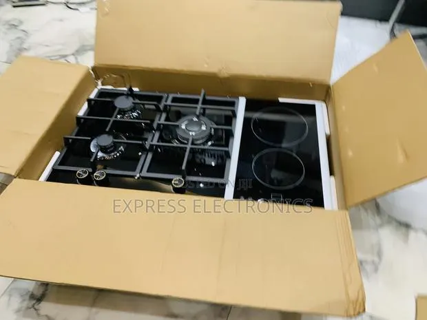 Lovely New Built in 4-2 Stove Black Kenwood Cooker Gas Electric · Photo 1