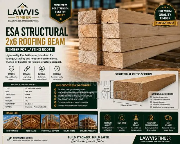 ESA Structural 2×6 Roofing Beam (50 × 150 Mm) · Photo 1
