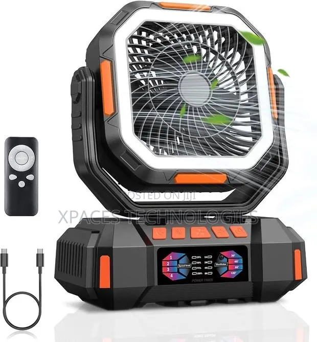 40,000MAh 3 in 1 Rechargeable in/Outdoor Camping Fan With LED Light · Photo 1