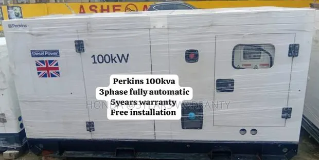 White Perkins 100kva Perkins 3phase Generator Full Automatic · Photo 1